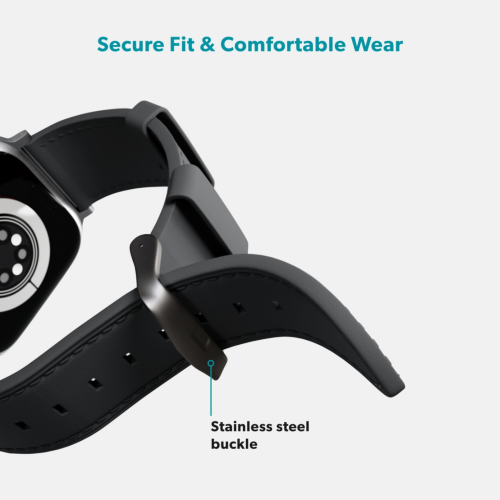 Epico Leather Band for Apple Watch (44-49mm) - Black