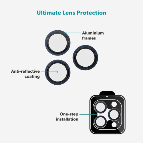 Epico Aluminium Camera Lens Protectors for iPhone 17 Pro/17 Pro Max - Blue