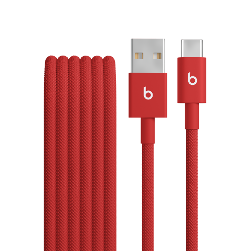 Beats USB-A to USB-C Woven Cable (1.5 m) - Rapid Red