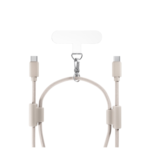 Epico Phone Lanyard With USB-C To USB-C Cable - Beige