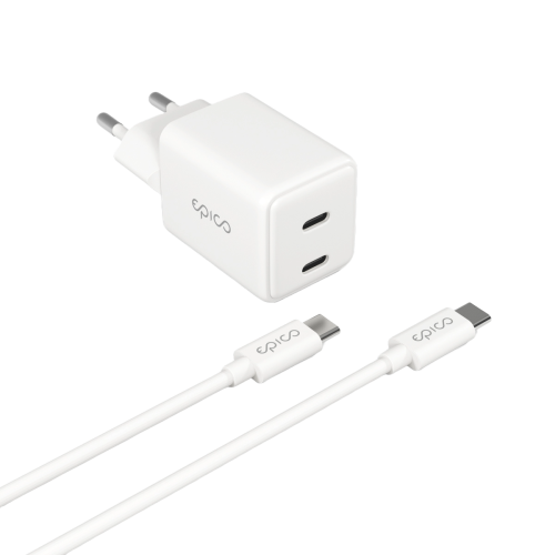 Epico 35W GaN Wall Charger + USB-C Cable (1.2m) - White