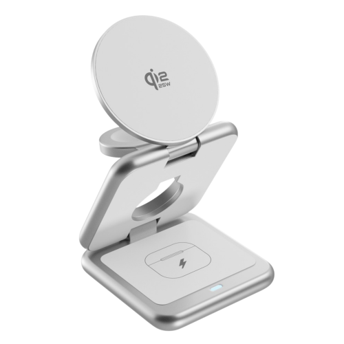 Epico 3in1 Mag+ Foldable Qi2 25W Wireless Charger - Silver