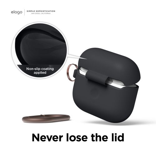 Elago Silicone Cover w/ Hook for Airpods 3rd Gen - Black