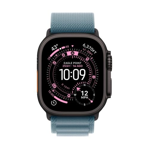 Apple Watch 49mm Light Blue Alpine Loop - Small - Black Titanium Finish