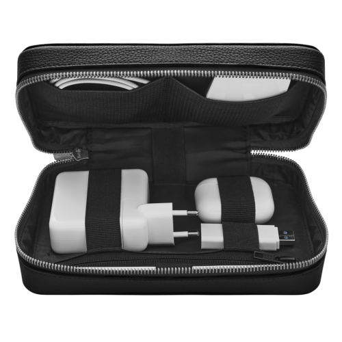 Woolnut Leather Tech Organizer - Black