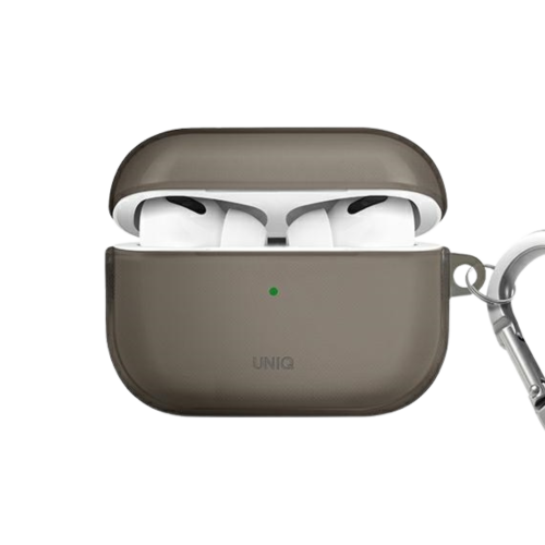 UNIQ Transparent Cover w/ Hook for AirPods Pro 2 - Glossy Smoke