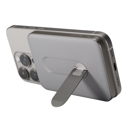 Epico Qi2 Mag+ Power Bank with Stand - 5 000 mAh - Titanium