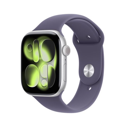 Apple Watch Series 11GPS46mmSilver Aluminium - Purple Fog Sport Band - S/M