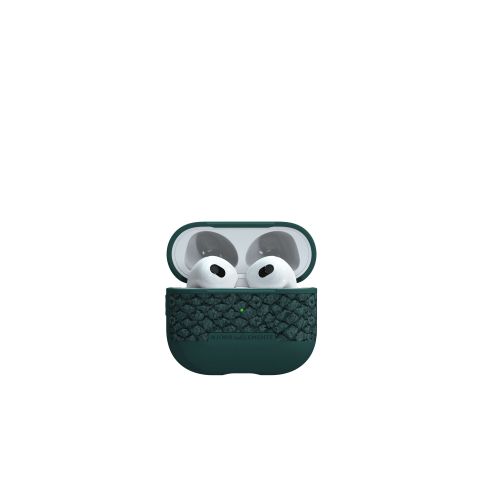 Njord Salmon Leather Cover for Airpods 3rd Gen - Dark Green