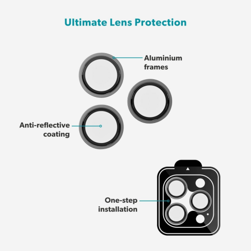 Epico Aluminium Camera Lens Protectors for iPhone 17 Pro/17 Pro Max - Silver