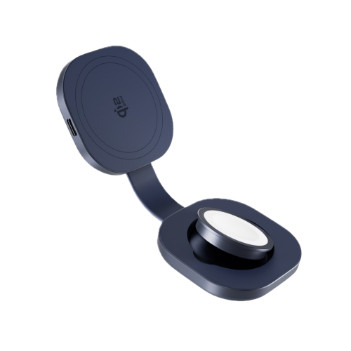Epico UltraBase EF35 Qi2 (25W) MagSafe Compatible Foldable 2-in-1 Wireless Charger - Deep Blue