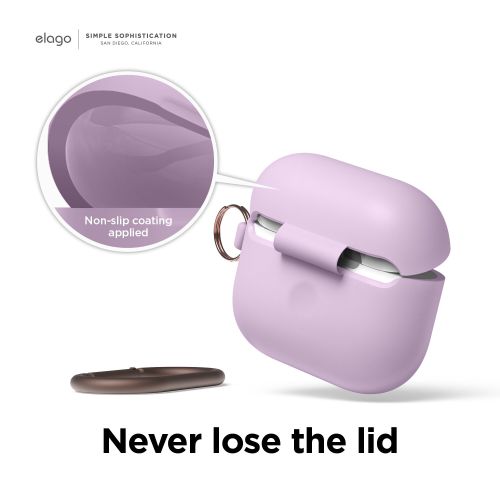 Elago Silicone Cover w/ Hook for Airpods 3rd Gen - Lavender