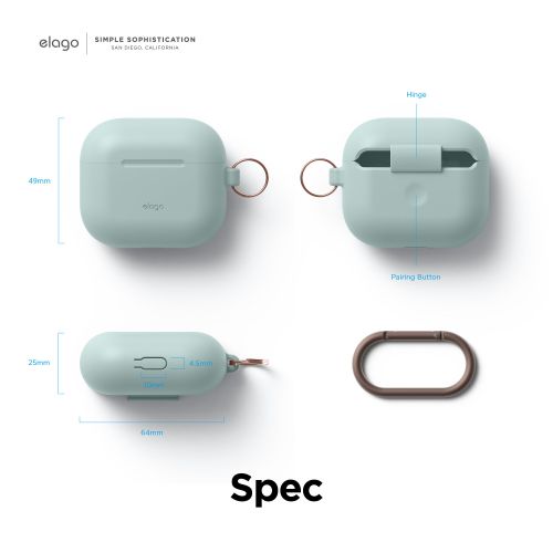 Elago Silicone Cover w/ Hook for Airpods 3rd Gen - Mint