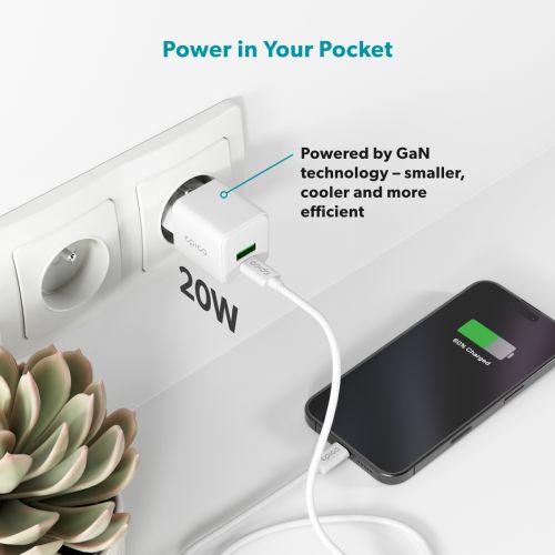 C&C 20W GaN Wall Charger - White