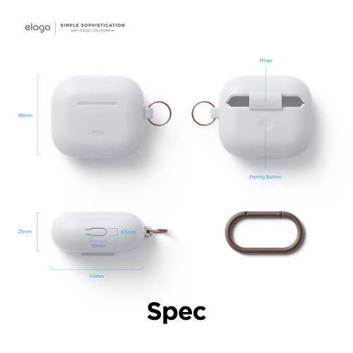 Elago Silicone Cover w/ Hook for Airpods 3rd Gen - Nightglow Blue